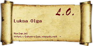 Luksa Olga névjegykártya